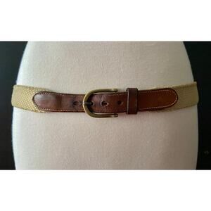 Vintage DOONEY & BOURKE Beige Surcingle Belt Womens sz 36